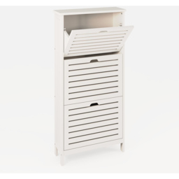 GFW Bergen White 3 Tier Shoe Cabinet - Size: 18 x 52 x 108cm - Wilko - thumbnail 5
