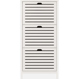 GFW Bergen White 3 Tier Shoe Cabinet - Size: 18 x 52 x 108cm - Wilko - thumbnail 3