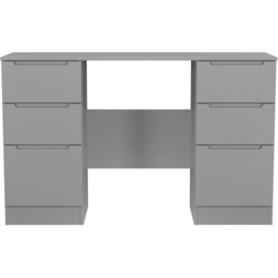 Crowndale Milan 6 Drawer Dusk Grey Kneehole Desk Ready Assembled - Size: 80 x 125 x 39cm - Wilko - thumbnail 3