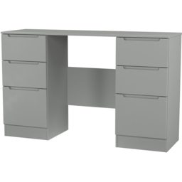 Crowndale Milan 6 Drawer Dusk Grey Kneehole Desk Ready Assembled - Size: 80 x 125 x 39cm - Wilko - thumbnail 5
