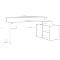 Florence Tezaur 3 Shelf Black Storage LED Gaming Desk - Furniture To Go - Wilko - thumbnail 7