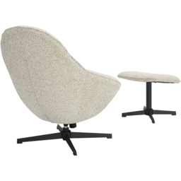 Serene Natural Swivel Lounge Chair and Footstool Set - Size: Single - Shankar - Wilko - thumbnail 6
