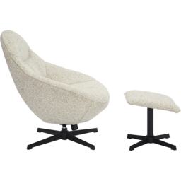 Serene Natural Swivel Lounge Chair and Footstool Set - Size: Single - Shankar - Wilko - thumbnail 5