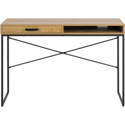 Florence Seaford Single Drawer Single Shelf Office Desk Oak - Brown - Furniture To Go - Wilko - thumbnail 4
