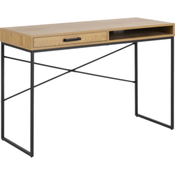 Florence Seaford Single Drawer Single Shelf Office Desk Oak - Brown - Furniture To Go - Wilko - thumbnail 3