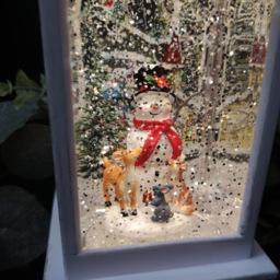 Samuel Alexander White Snowman Scene Water Spinner Lantern Christmas Decoration 31cm - Size: 31 x 15 x 15cm - Brown - Wilko - thumbnail 5