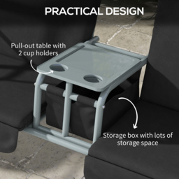Outsunny 2 Seater Black Swing Chair with Canopy - Size: 136 x 56 x 22cm - Wilko - thumbnail 7