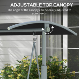 Outsunny 2 Seater Black Swing Chair with Canopy - Size: 136 x 56 x 22cm - Wilko - thumbnail 6