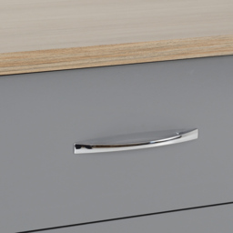 Seconique Nevada 3 Drawer Grey Gloss and Light Oak Veneer Chest of Drawers - Wilko - thumbnail 6