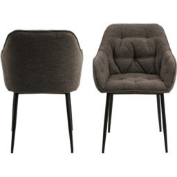 Florence Brooke Set of 2 Taupe Dining Chair with Armrest - Blue - Furniture To Go - Wilko - thumbnail 4