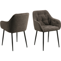 Florence Brooke Set of 2 Taupe Dining Chair with Armrest - Blue - Furniture To Go - Wilko - thumbnail 3