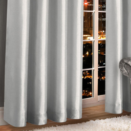 Intimates Belleza Silver Eyelet Curtains 117 x 137cm - Size: W 117 x D 137cm - Wilko - thumbnail 4