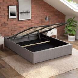 Aspire Furniture King Size Natural Eire Linen Platform Ottoman Bed - Cream - Aspire Beds - Wilko - thumbnail 3
