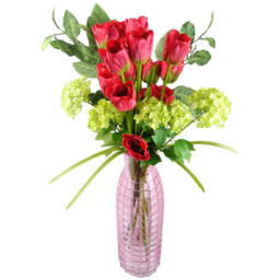 Leaf Tulip Red Single Stem Artificial Flower 6 Pack - Size: 80 x 10 x 10cm - Wilko - thumbnail 3