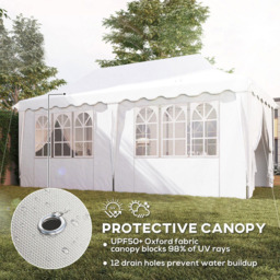 Outsunny 3 x 6m White UPF50+ Pop Up Gazebo with Sides and Carry Bag - Wilko - thumbnail 7