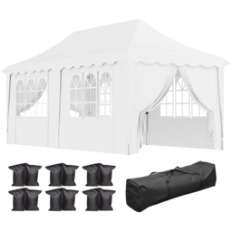 Outsunny 3 x 6m White UPF50+ Pop Up Gazebo with Sides and Carry Bag - Wilko - thumbnail 3