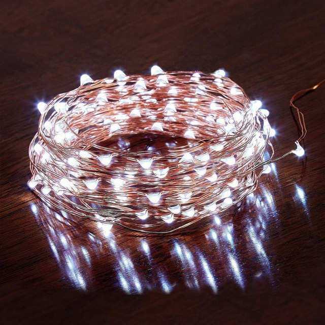 Shatchi 20 Cool White LED Gold Copper Wire Christmas String Light 2m - Size: 6 x 1.5 x 2cm - Wilko - image 1