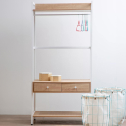 Premier Housewares Bradbury 3 Shelf 2 Drawer Natural Oak Bookshelf - Cream - Interiors by Premier - Wilko