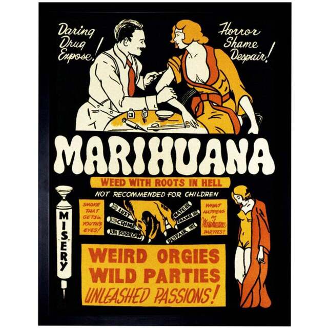 Wee Blue Coo Political Anti Drug Abuse Prohibition Framed Wall Art Print 30 x 41cm - Size: 43.3 x 33.3 x 1.5cm - Black - Wilko - image 1