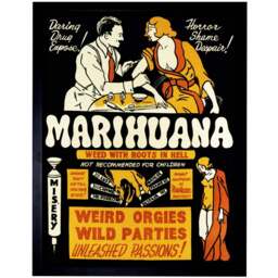 Wee Blue Coo Political Anti Drug Abuse Prohibition Framed Wall Art Print 30 x 41cm - Size: 43.3 x 33.3 x 1.5cm - Black - Wilko - thumbnail 1
