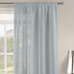 Velosso Riva Plain Silver Slot Top Voile Panel Curtain 150 x 228cm - Size: W 150 x D 228cm - Wilko - thumbnail 3