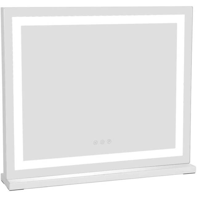 Living and Home White Contemporary LED Vanity Makeup Mirror 50 x 42cm - Size: 42 x 50 x 10cm - Wilko - image 1