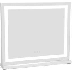 Living and Home White Contemporary LED Vanity Makeup Mirror 50 x 42cm - Size: 42 x 50 x 10cm - Wilko - thumbnail 1