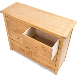 Cabinet Bits Lugo 6 Drawer Brown Wood Knob Chest of Drawers - Wilko - thumbnail 6