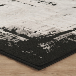 Mayfair Living Room Area Rug Metallic Sheen Contemporary Modern Frame Design - Black 120cm x 170cm - Size: 170 x 120 x 0.7cm - Desire Rugs - Wilko - thumbnail 5