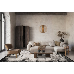 Mayfair Living Room Area Rug Metallic Sheen Contemporary Modern Frame Design - Black 120cm x 170cm - Size: 170 x 120 x 0.7cm - Desire Rugs - Wilko - thumbnail 6