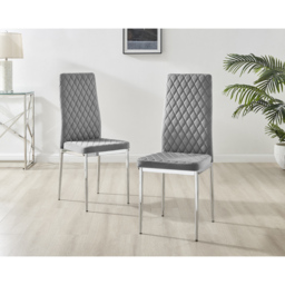 Furniturebox Molini Valera 4 Seater Dining Set Grey Gloss and Chrome - Wilko - thumbnail 7