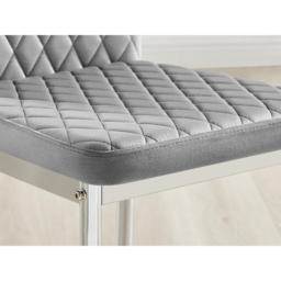 Furniturebox Molini Valera 4 Seater Dining Set Grey Gloss and Chrome - Wilko - thumbnail 6