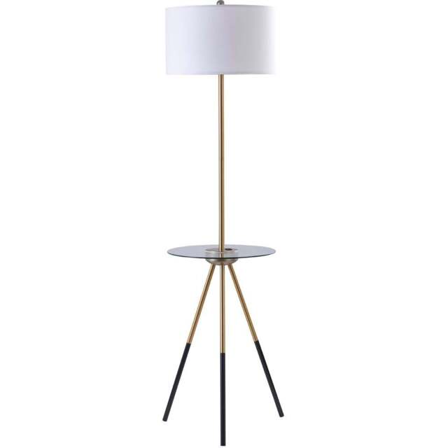 Teamson Home Myra Black Tripod Floor Lamp with USB Port and Glass Table - Size: 158.8 x 40.0 x 40.0cm - White - Wilko - image 1