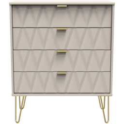 Crowndale Diamond 4 Drawer Kashmir Matt Chest of Drawers Ready Assembled - Wilko - thumbnail 3