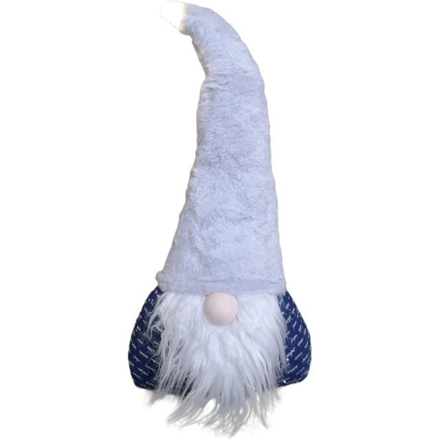 Samuel Alexander Blue and Grey Light Up Christmas Sitting Gonk with Hat - Size: 35 x 16 x 12cm - Wilko - image 1