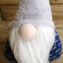 Samuel Alexander Blue and Grey Light Up Christmas Sitting Gonk with Hat - Size: 35 x 16 x 12cm - Wilko - thumbnail 4