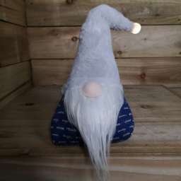 Samuel Alexander Blue and Grey Light Up Christmas Sitting Gonk with Hat - Size: 35 x 16 x 12cm - Wilko - thumbnail 6