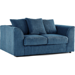 Luxor 4 Seater Marine Blue Jumbo Cord Scatter Back Sofa Suite - Wilko - thumbnail 4