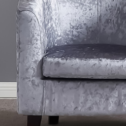 Brooklyn Silver Crush Velvet Tub Chair - Size: Single - Wilko - thumbnail 3