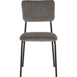 Seconique Sheldon Set of 4 Grey Velvet Fabric Dining Chair - Wilko - thumbnail 4