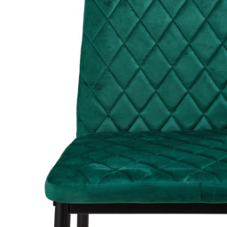 Living and Home Green Diamond-Quilted Velvet Upholstered Bar Stool Set of 2 - Wilko - thumbnail 5