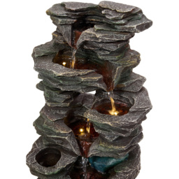 Living and Home 5-Tier Realistic Layered Rock Effect Solar LED Water Feature - Size: 47 x 32 x 21cm - Grey - Wilko - thumbnail 5