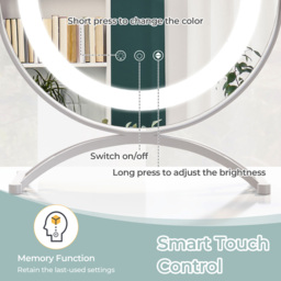 Costway White LED Smart Touch Makeup Vanity Mirror 30cm - Wilko - thumbnail 6