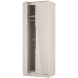 Crowndale Milan 2 Door Kashmir Gloss and Kashmir Tall Wardrobe Ready Assembled - Kashmir Gloss & Kashmir - Wilko - thumbnail 6