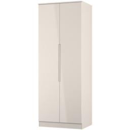 Crowndale Milan 2 Door Kashmir Gloss and Kashmir Tall Wardrobe Ready Assembled - Kashmir Gloss & Kashmir - Wilko - thumbnail 3