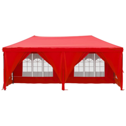 vidaXL 3 x 6m Red Foldable Party Tent with Sidewalls - Wilko - thumbnail 4