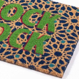 Eselle Astley Knock Knock Printed Natural Multicolour Coir Door Mat 40 x 60cm - Size: 40 x 60 x 1.5cm - Wilko - thumbnail 4