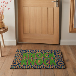Eselle Astley Knock Knock Printed Natural Multicolour Coir Door Mat 40 x 60cm - Size: 40 x 60 x 1.5cm - Wilko - thumbnail 3