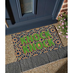 Eselle Astley Knock Knock Printed Natural Multicolour Coir Door Mat 40 x 60cm - Size: 40 x 60 x 1.5cm - Wilko - thumbnail 6