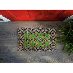 Eselle Astley Knock Knock Printed Natural Multicolour Coir Door Mat 40 x 60cm - Size: 40 x 60 x 1.5cm - Wilko - thumbnail 7